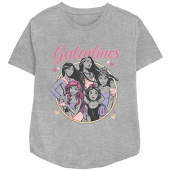 Women's Disney Princess Galentines Group Relaxed Fit Graphic Tee