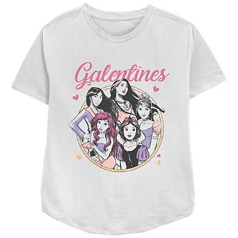 Women's Disney Princess Galentines Group Relaxed Fit Graphic Tee