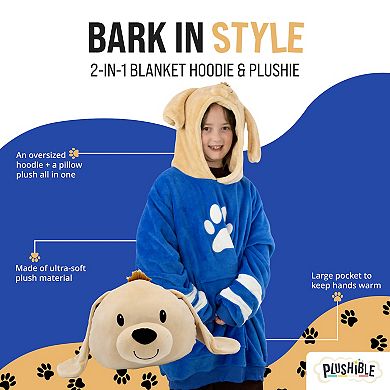 Unisex Dougie Dog Kids Snugible Blanket Hoodie & Pillow