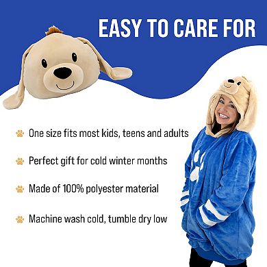Unisex Dougie Dog Adult Snugible - Reversible Blanket Hoodie Pillow