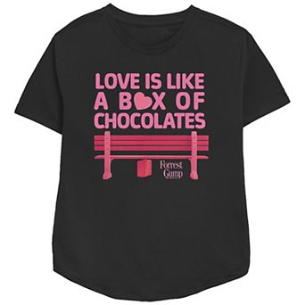 Women's Forrest Gump Love Is Like A Box Of Chocolates Relaxed Fit Graphic Tee