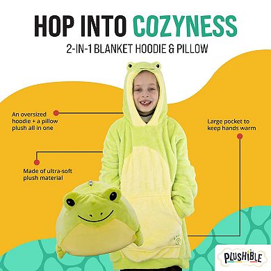 Unisex Fren Froggy Kids Snugible - Reversible Blanket Hoodie Pillow