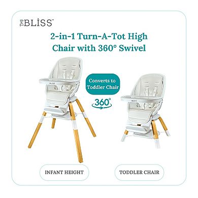 TruBliss™ 2-in-1 Turn-A-Tot® High Chair with 360° Swivel