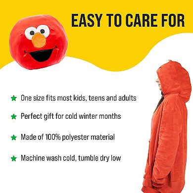 Unisex Sesame Street Elmo Adult Snugible - Reversible Blanket Hoodie Pillow