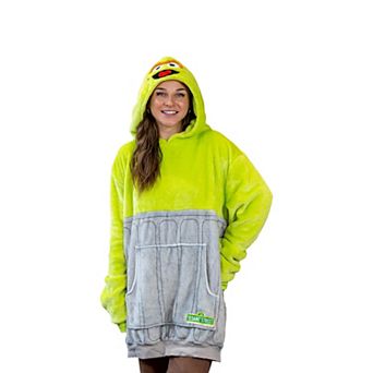 Unisex Sesame Street Oscar The Grouch Adult Snugible - Reversible Blanket Hoodie Pillow