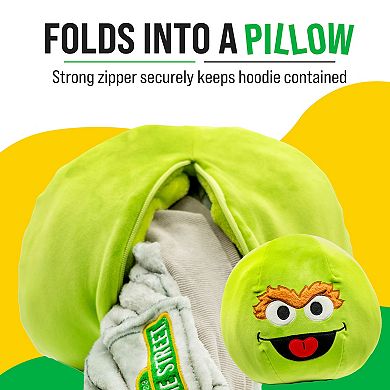 Unisex Sesame Street Oscar The Grouch Adult Snugible - Reversible Blanket Hoodie Pillow