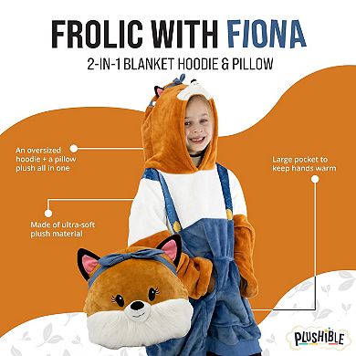 Unisex Fiona Fox Kids Snugible Blanket Hoodie & Pillow