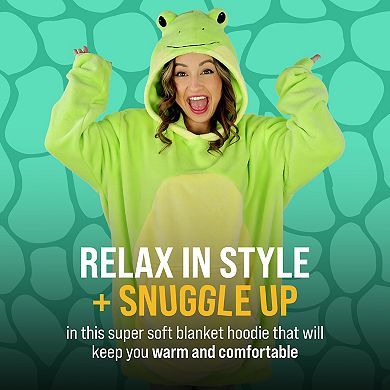 Unisex Fren Froggy Adult Snugible - Reversible Blanket Hoodie Pillow