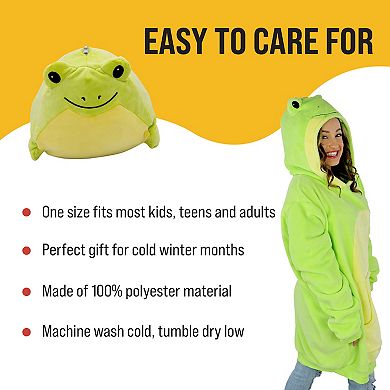 Unisex Fren Froggy Adult Snugible - Reversible Blanket Hoodie Pillow