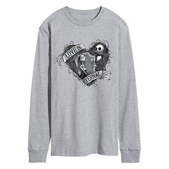 Disney's Nightmare At Christmas Jack Sally Men's Long Sleeve Graphic Tee