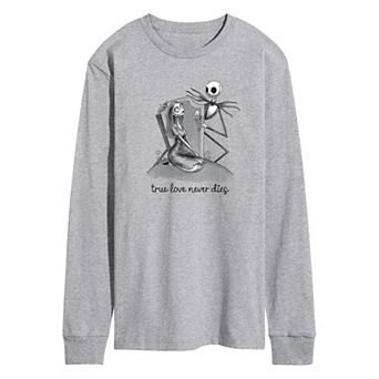 Disney's Nightmare At Christmas Men's True Love Long Sleeve Graphic Tee
