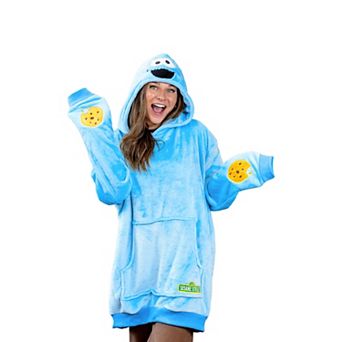 Unisex Sesame Street Cookie Monster Snugible - Reversible Blanket Hoodie Pillow