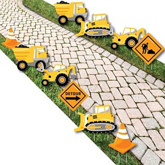 Big Dot of Happiness Dig It - Construction Party Zone Lawn Outdoor Party Yard Decor 10 pc
