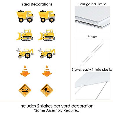 Big Dot of Happiness Dig It - Construction Party Zone Lawn Outdoor Party Yard Decor 10 Pc
