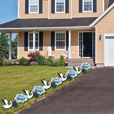 Big Dot of Happiness Boy Special Delivery - Lawn Outdoor Stork Baby Shower Yard Decor 10 Pc