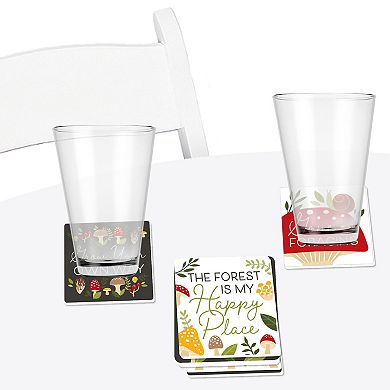 Big Dot Of Happiness Wild Mushrooms - Funny Red Toadstool Party Decor - Drink Coasters 6 Ct