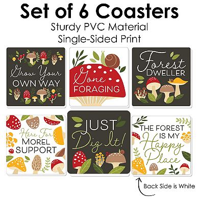 Big Dot Of Happiness Wild Mushrooms - Funny Red Toadstool Party Decor - Drink Coasters 6 Ct