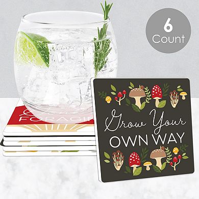 Big Dot Of Happiness Wild Mushrooms - Funny Red Toadstool Party Decor - Drink Coasters 6 Ct