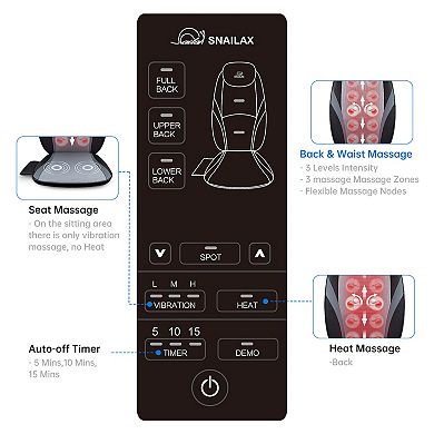 Snailax Back Massager With Heat, Electric Deep Tissue Kneading Massage Chair Pad, Gifts