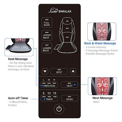 Snailax Massage Mat With Heat - 10 Motors Vibrating Massage