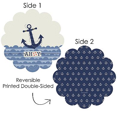 Big Dot Of Happiness Ahoy - Nautical - Baby Shower Or Birthday Party Decor Chargers 12 Ct