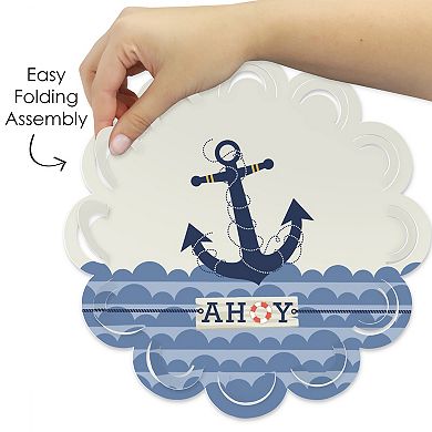 Big Dot Of Happiness Ahoy - Nautical - Baby Shower Or Birthday Party Decor Chargers 12 Ct