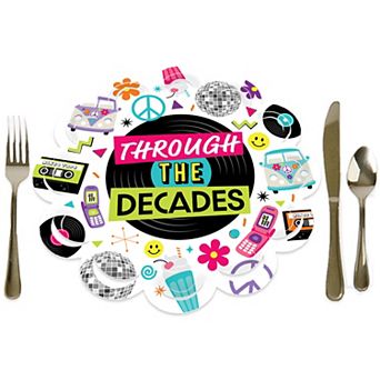 Big Dot Of Happiness Through The Decades Party Table Decor Chargers Place Setting For 12