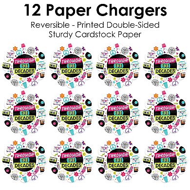 Big Dot Of Happiness Through The Decades Party Table Decor Chargers Place Setting For 12