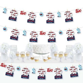 Big Dot Of Happiness 2nd Birthday Railroad Party Crossing Clothespin Garland Banner 44 pc