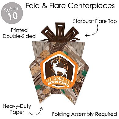 Big Dot Of Happiness Gone Hunting - Table Decor - Camo Party Fold & Flare Centerpieces 10 Ct