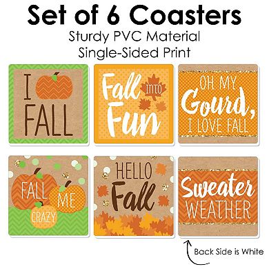 Big Dot Of Happiness Pumpkin Patch - Funny Fall Party Decorations - Drink Coasters - Set Of 6