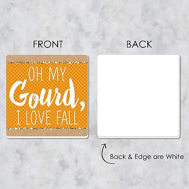 Big Dot Of Happiness Pumpkin Patch - Funny Fall Party Decorations - Drink Coasters - Set Of 6