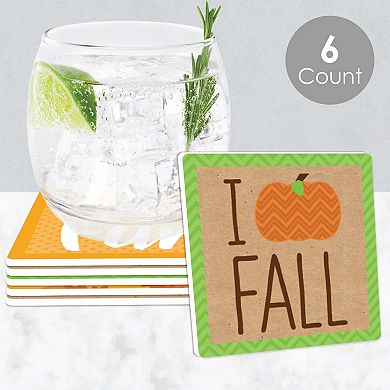 Big Dot Of Happiness Pumpkin Patch - Funny Fall Party Decorations - Drink Coasters - Set Of 6