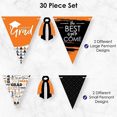 Big Dot Of Happiness Orange Grad Best Is Yet To Come Party Decoration Triangle Banner 30 Pc
