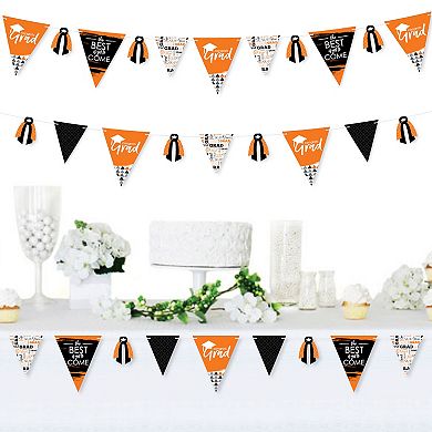 Big Dot Of Happiness Orange Grad Best Is Yet To Come Party Decoration Triangle Banner 30 Pc