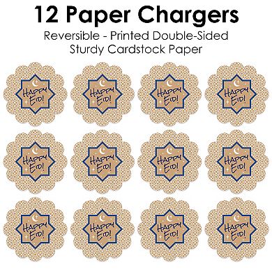 Big Dot Of Happiness Ramadan Eid Mubarak Party Decor Paper Chargers Place Setting For 12