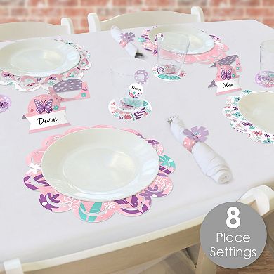 Big Dot Of Happiness Beautiful Butterfly Baby Shower Birthday Chargerific Kit Setting For 8