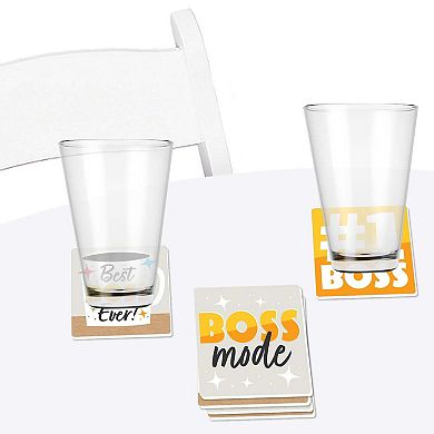 Big Dot Of Happiness Happy Boss's Day - Funny Best Boss Ever Decor - Drink Coasters - 6 Ct