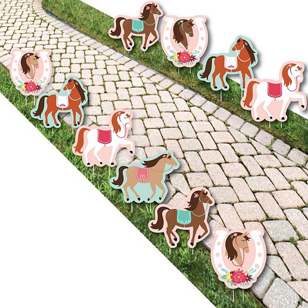 Big Dot of Happiness Run Wild Horses Lawn Decorations Pony Birthday