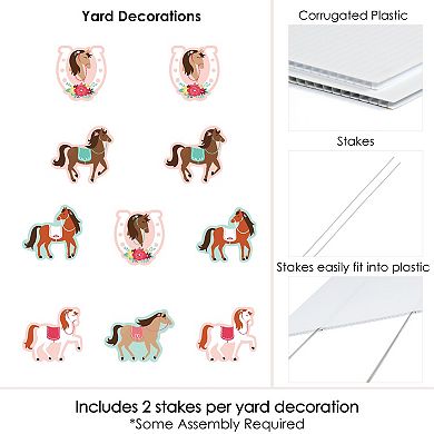 Big Dot of Happiness Run Wild Horses Lawn Decorations Pony Birthday Party Yard Decor 10 Pc