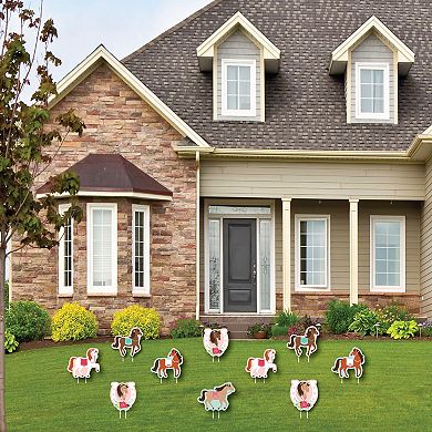 Big Dot of Happiness Run Wild Horses Lawn Decorations Pony Birthday Party Yard Decor 10 Pc