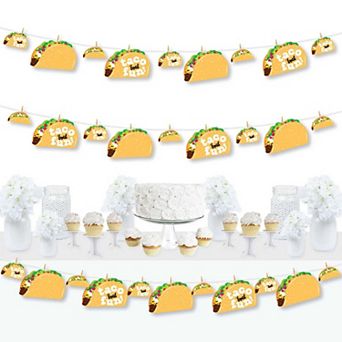 Big Dot Of Happiness Taco 'bout Fun Mexican Fiesta Diy Decor Clothespin Garland Banner 44 pc