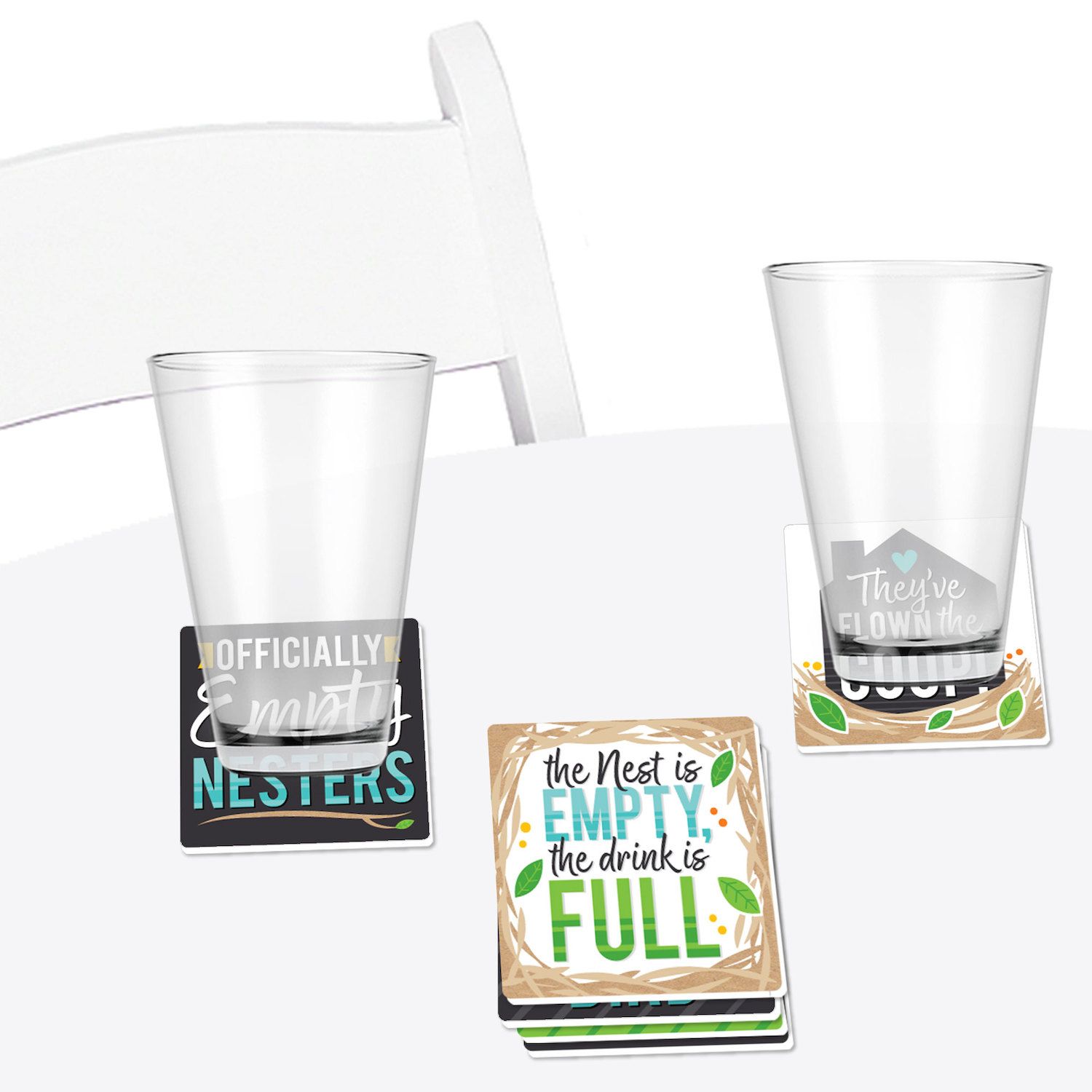Empty Nest Party Centerpiece Sticks - Set Of 15 Table Toppers For Empty Nester Celebrations