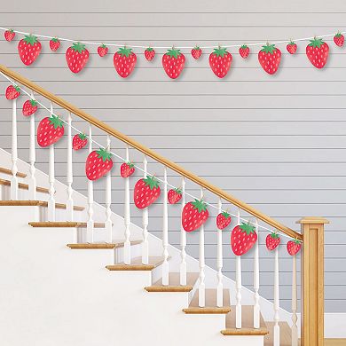 Big Dot Of Happiness Berry Sweet Strawberry Baby Or Birthday Clothespin Garland Banner 44 Pc