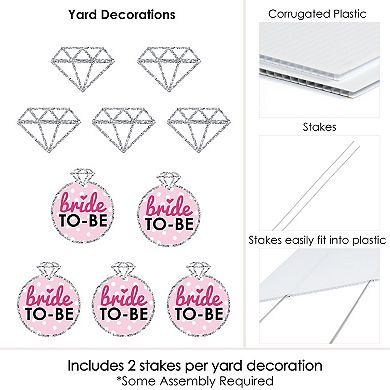 Big Dot of Happiness Bride-to-Be - Lawn Decor - Outdoor Bachelorette Party Yard Decor - 10 Pc