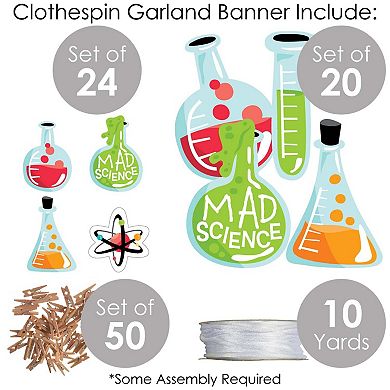 Big Dot Of Happiness Scientist Lab Mad Science Party Decor Clothespin Garland Banner 44 Pc