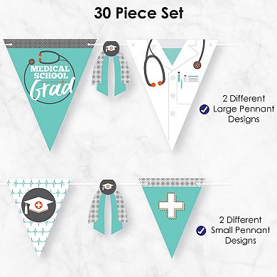 Big Dot Of Happiness Medical School Grad Party Garland Decoration Triangle Banner 30 Pc