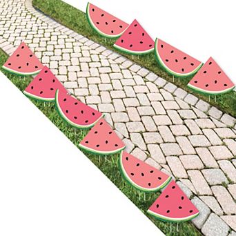 Big Dot of Happiness Sweet Watermelon - Lawn Decor - Outdoor Fruit Party Yard Decor - 10 pc