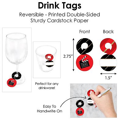Big Dot Of Happiness Red Carpet Hollywood Party Charger & Table Decor Chargerific Kit For 8