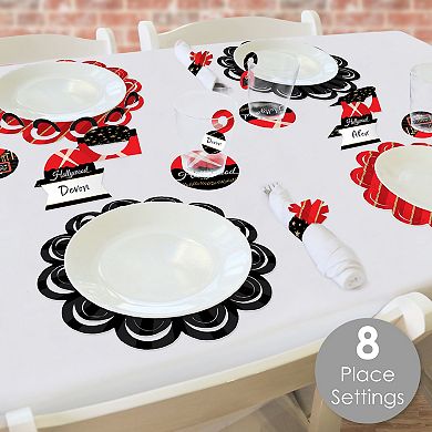 Big Dot Of Happiness Red Carpet Hollywood Party Charger & Table Decor Chargerific Kit For 8